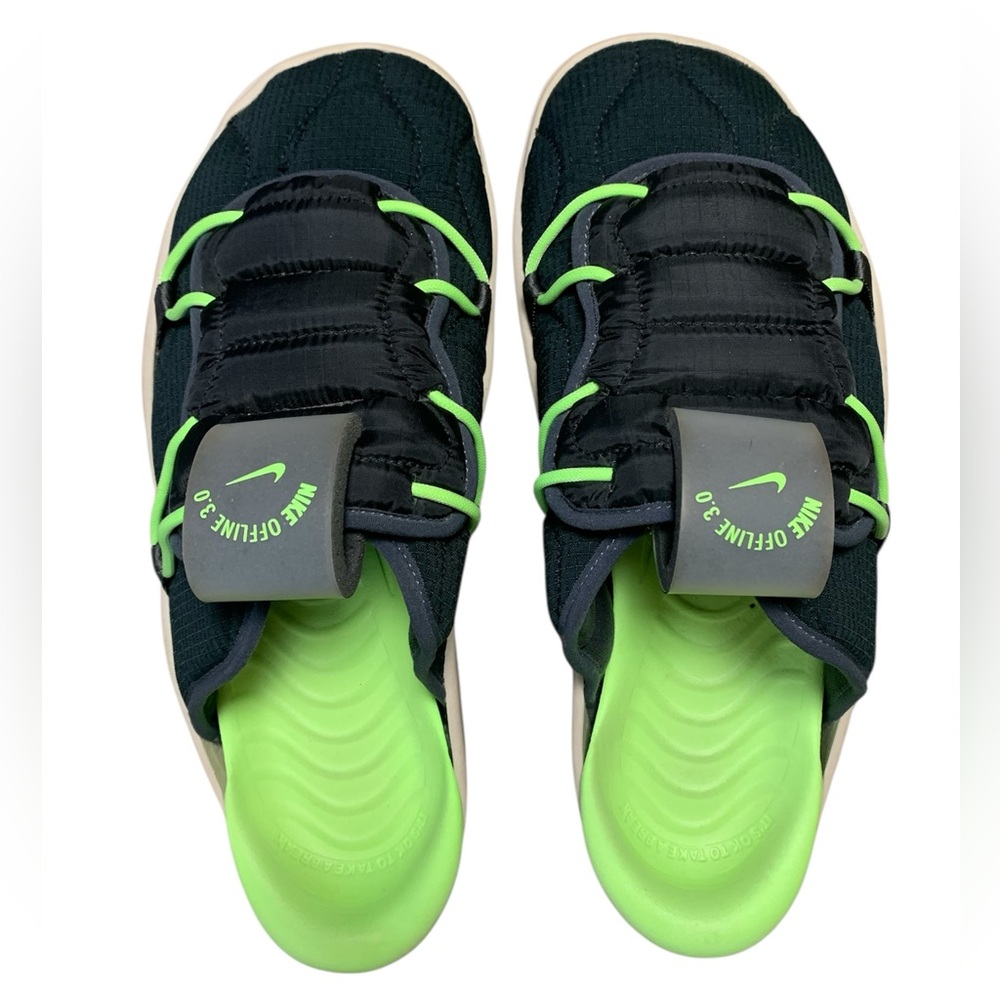 Nike Offline 3.0 Anthracite Black Green Slides Mules DJ5226-003 Mens 11
